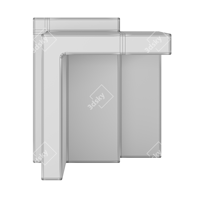 Chic Travertine Accent Table: Modern Minimalism 3D model image 5