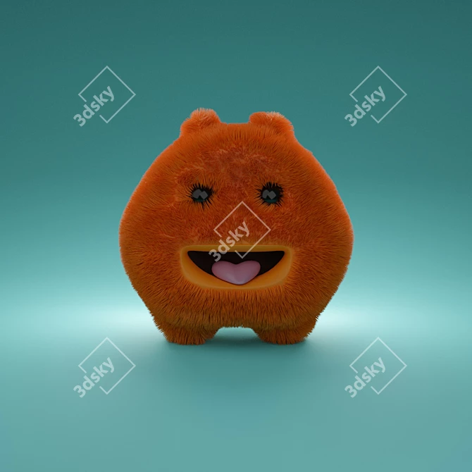 Cheerful Plush Monster 3D model image 1