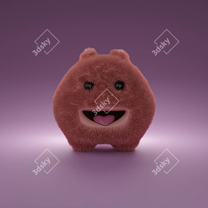 Cheerful Plush Monster 3D model image 6