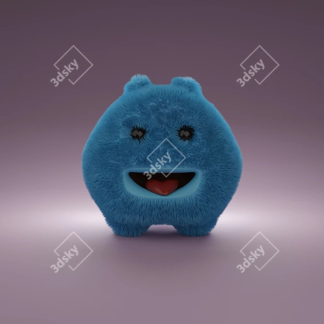 Cheerful Plush Monster 3D model image 7