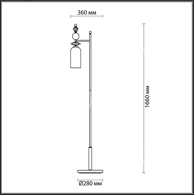 Elegant Bizet Floor Lamp 3D model image 2