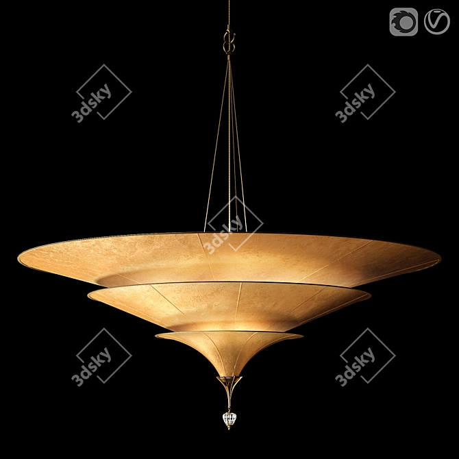 Luxury Fortuny Icaro Chandelier: Restoration Hardware 3D model image 1