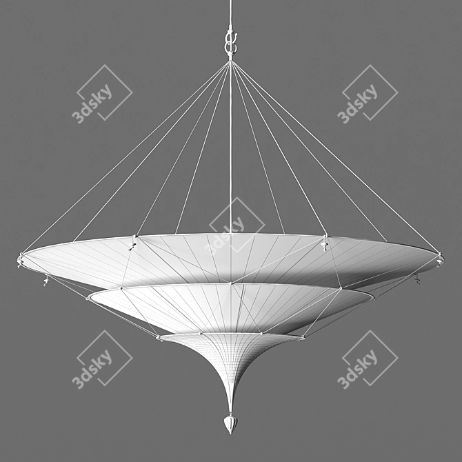 Luxury Fortuny Icaro Silk Chandelier 3D model image 3