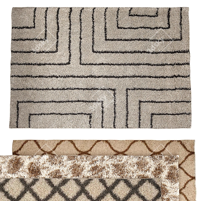 Luxury Faux Fur Rug 3D model image 1