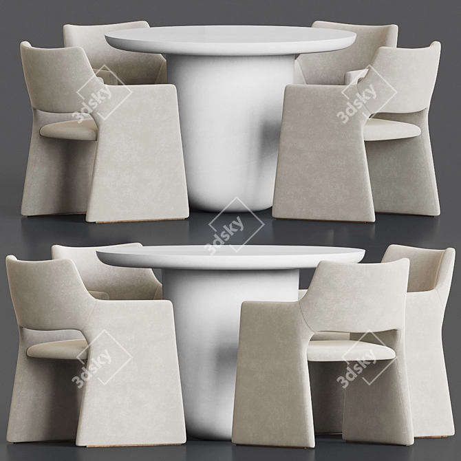 Sleek Dining Set for Stylish Interiors 3D model image 1