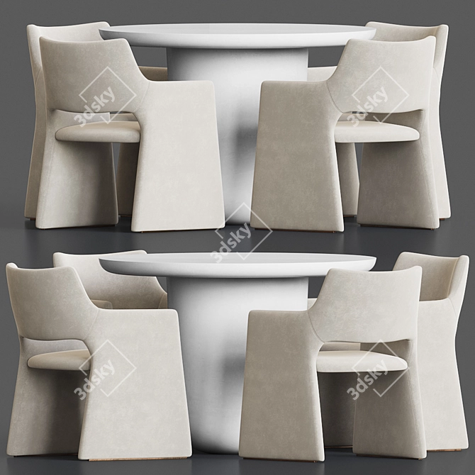 Sleek Dining Set for Stylish Interiors 3D model image 3