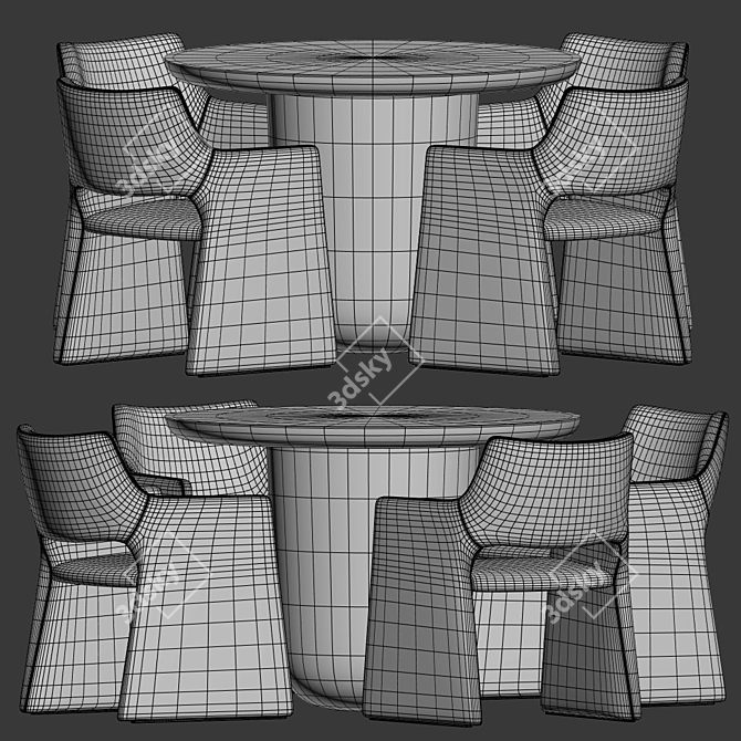 Sleek Dining Set for Stylish Interiors 3D model image 4