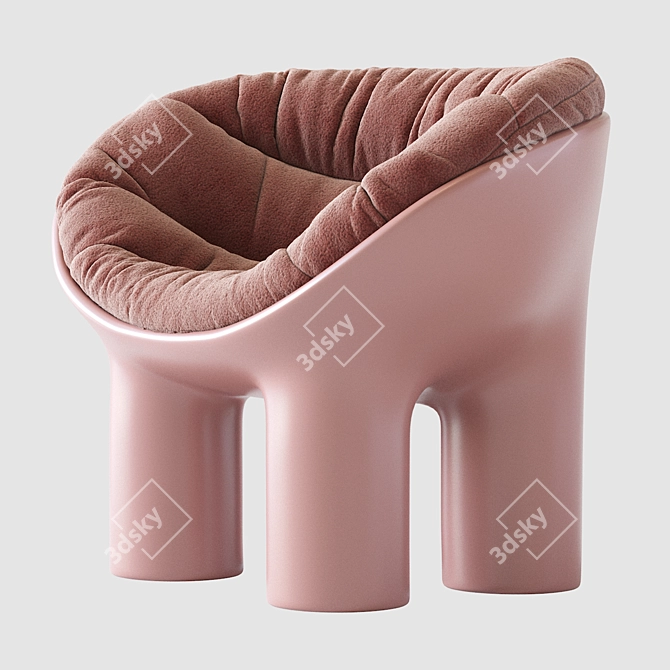 Concrete Roly Poly Armchair by Faye Toogood 3D model image 3