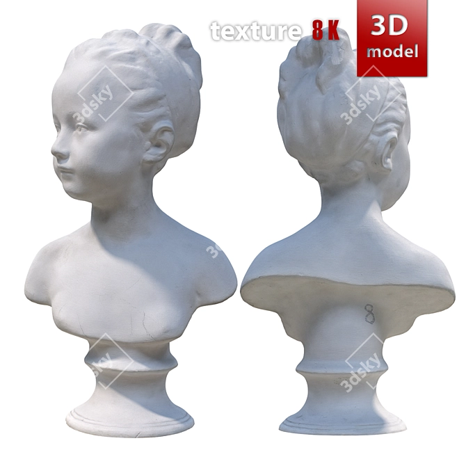 Bronyard's 358 Plaster Bust 3D model image 2