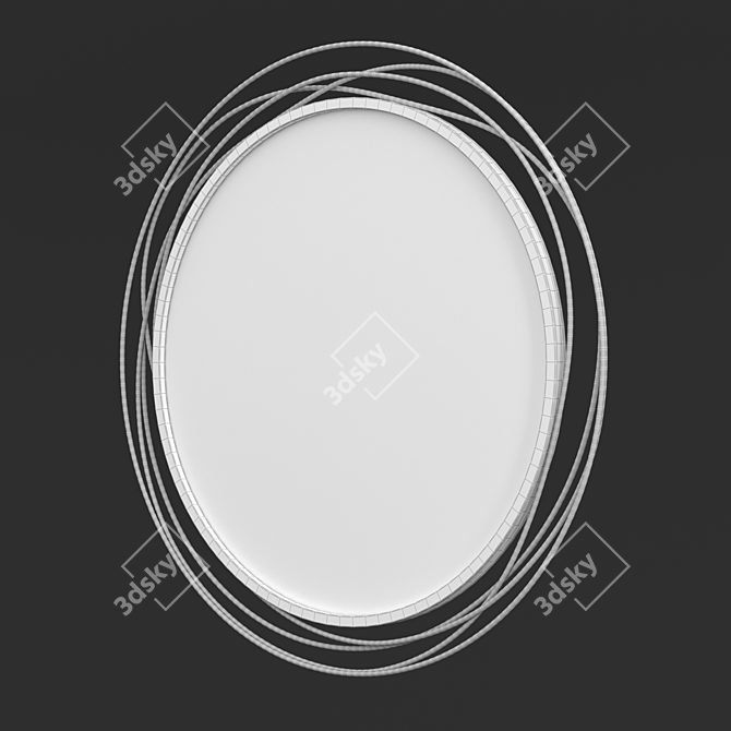 Golden Sunburst Wall Mirror 3D model image 3
