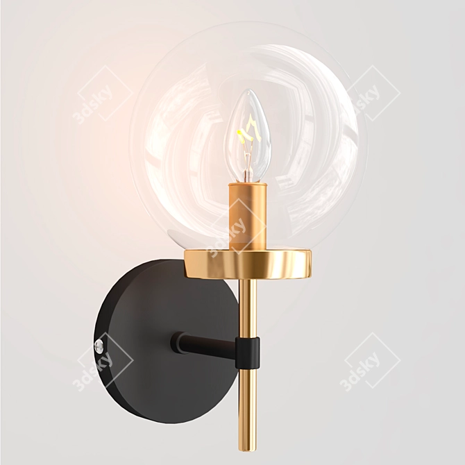 Elegant Camryn Glass Sconce 3D model image 2