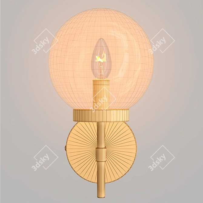 Elegant Camryn Glass Sconce 3D model image 3