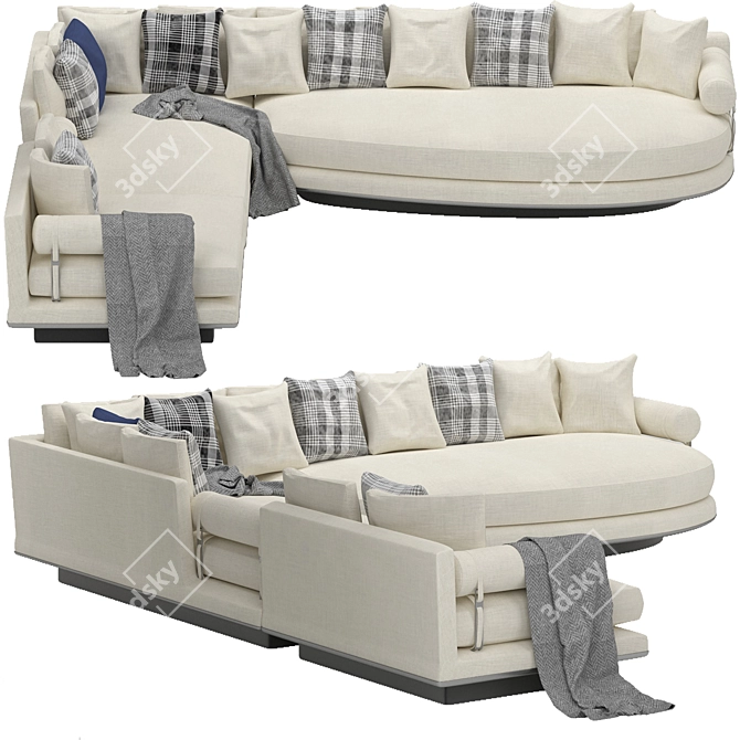Modern Noonu Sofa: Elegant & Comfortable 3D model image 1