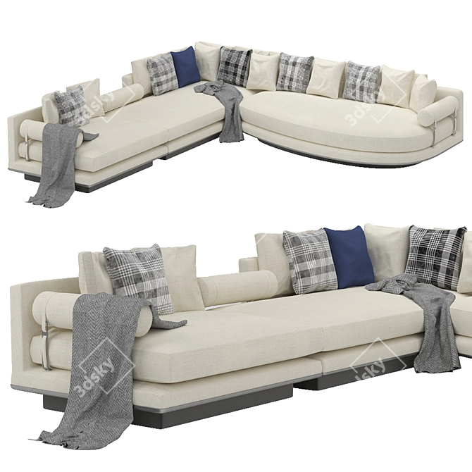 Modern Noonu Sofa: Elegant & Comfortable 3D model image 2
