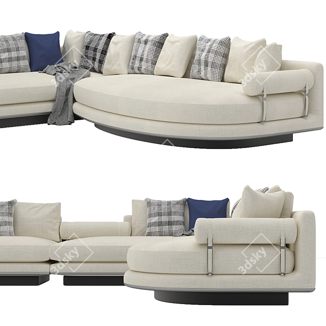 Modern Noonu Sofa: Elegant & Comfortable 3D model image 3