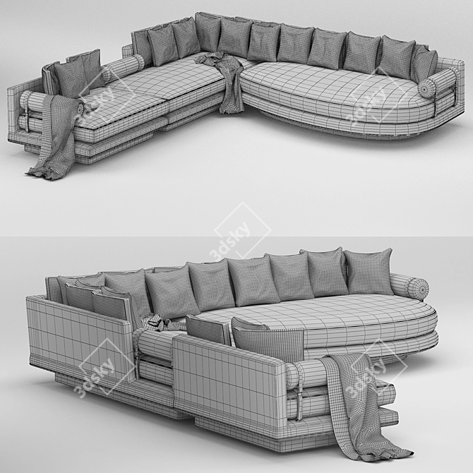Modern Noonu Sofa: Elegant & Comfortable 3D model image 6