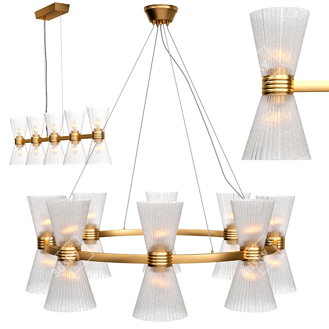 Elegant Elinor Chandeliers 3D model image 6