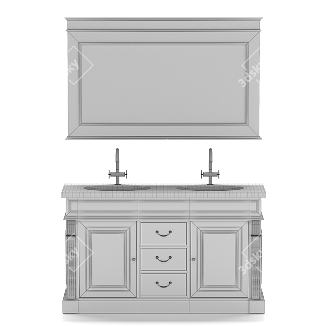 Gerald II Double Washbasin Cabinet 3D model image 4