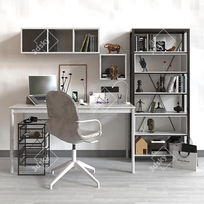 Modern Office Furniture Set 3D model image 1