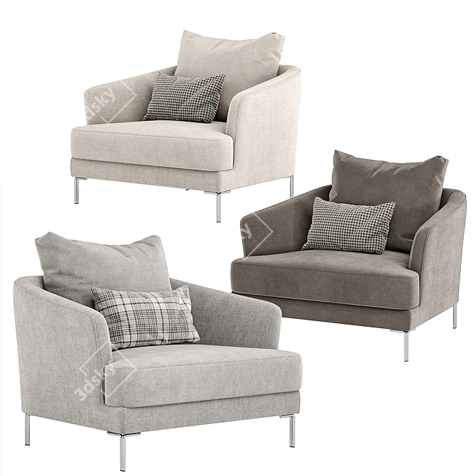 Lebom RONDO Armchair: Stylish Comfort 3D model image 4