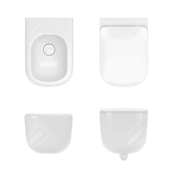 Elegant Cielo Era Wall Hung WC/Bidet 3D model image 6