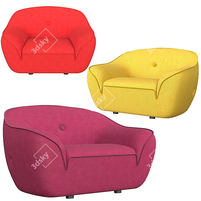 Sleek and Comfy Egoitaliano Armchair 3D model image 2