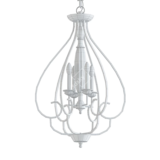 Bronze Foyer Chandelier: Dunnell 18 3D model image 2