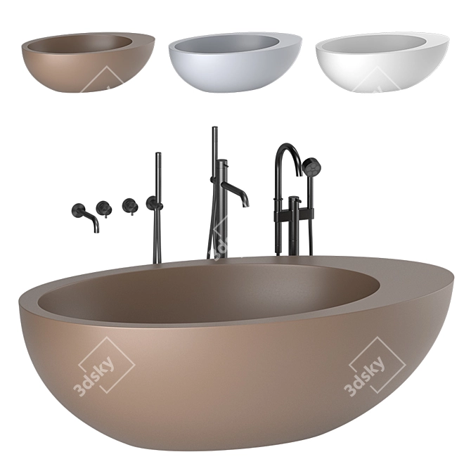Luxury Italian Cielo Le Giare Bath 3D model image 1