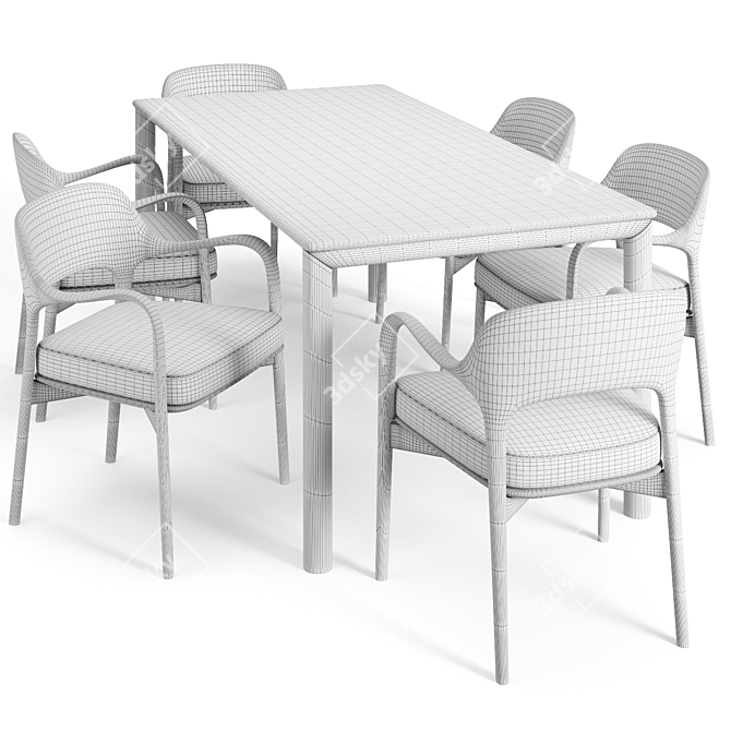 Neva Artisan Table & Porada Ella Chair 3D model image 4