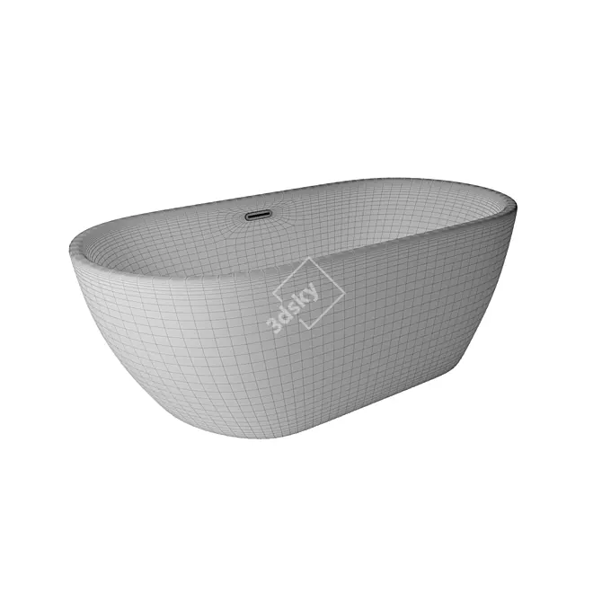 Sleek Modern Black Bathtub 3D model image 4