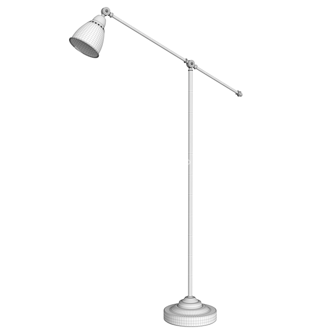 Modern Loft Metal Floor Lamp 3D model image 2