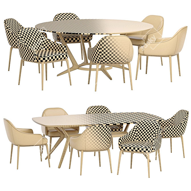  Stylish Sila Dining Set 3D model image 4
