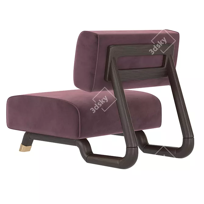 Contemporary Lewis Mezzo Armchair 3D model image 3
