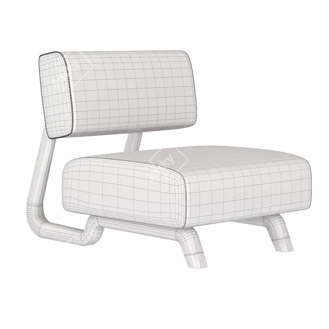 Contemporary Lewis Mezzo Armchair 3D model image 4