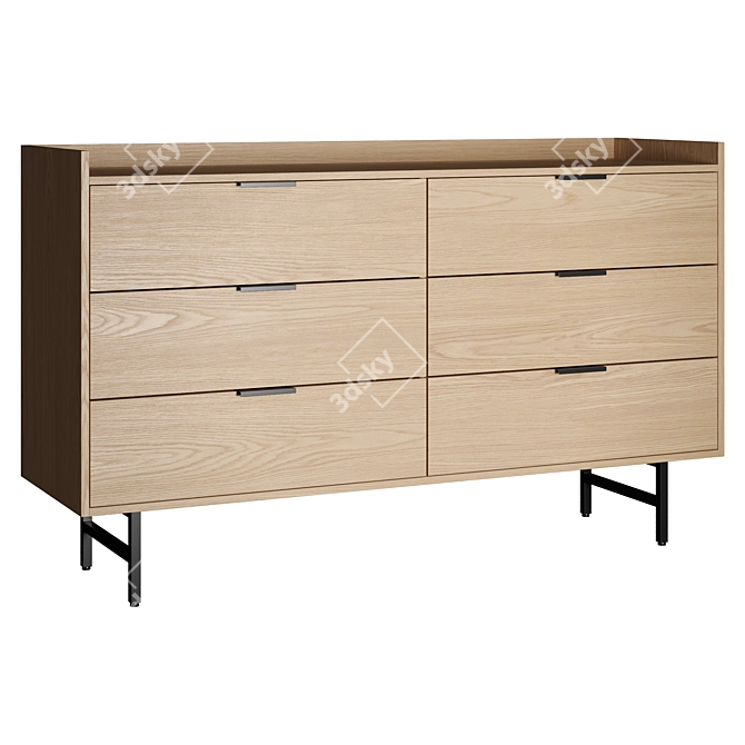 La Redoute Volga Headboard Table & Chest of Drawers 3D model image 2