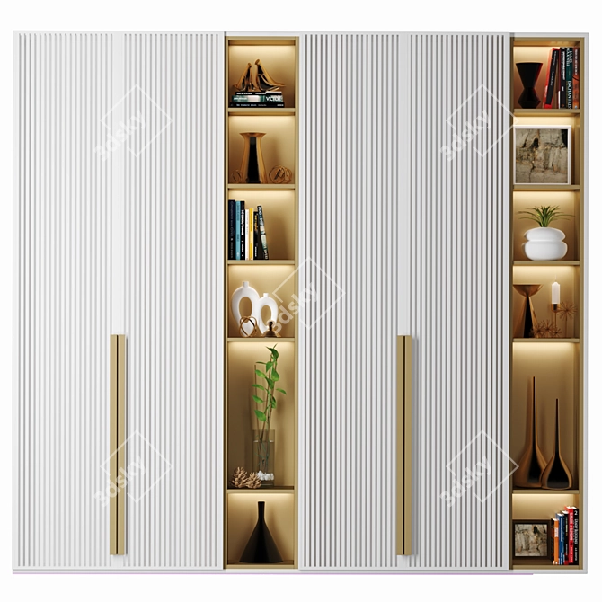 Versatile Cabinet with Multiple Shelves 3D model image 1