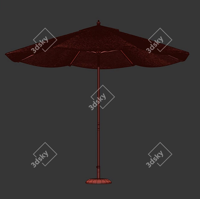 Black & Green Parasol: Stylish Shade Solution 3D model image 3