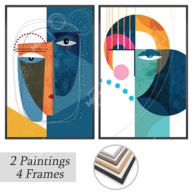 Elegant Wall Art Set: No. 3767 3D model image 4