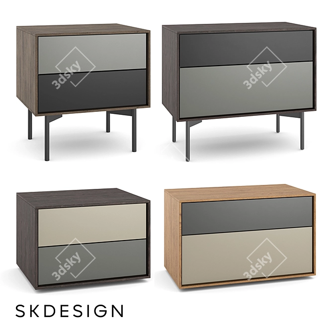 Borge Bedside Table: Stylish and Functional 3D model image 1