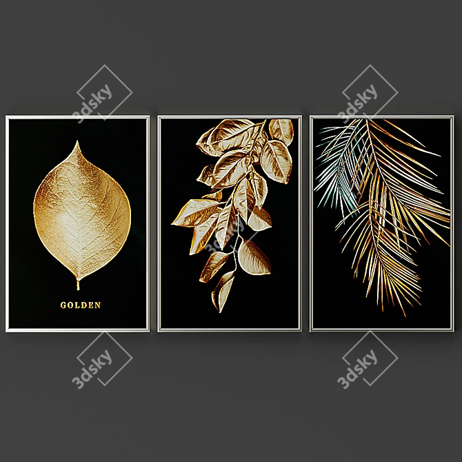 Modern Frame Wall Paintings, Set of 5 3D model image 10