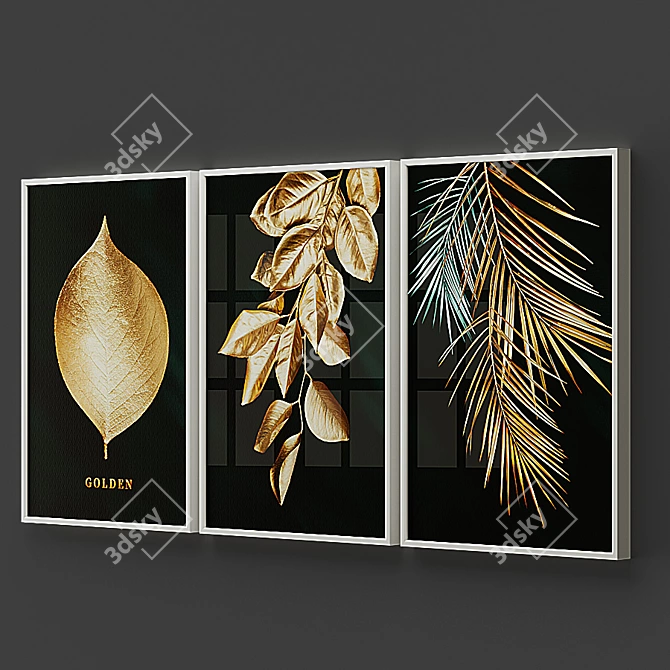 Modern Frame Wall Paintings, Set of 5 3D model image 11