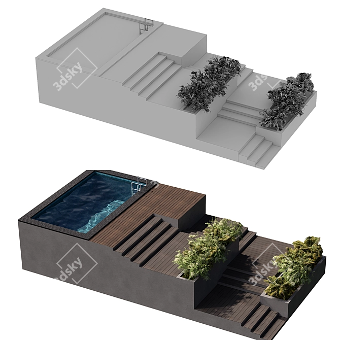 Luxury Pool with Stunning Landscape 3D model image 3