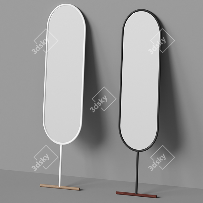 Sleek Oval Mirror: Willy 3D model image 2