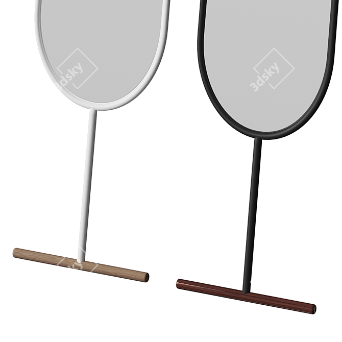 Sleek Oval Mirror: Willy 3D model image 3