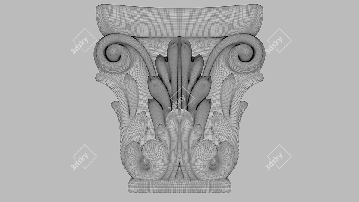 Handcrafted Kitchen Carved Bracket 3D model image 3