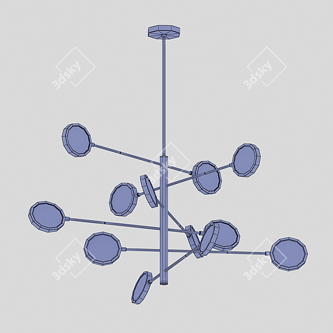 Elegant Domani Alabaster Chandelier 3D model image 3