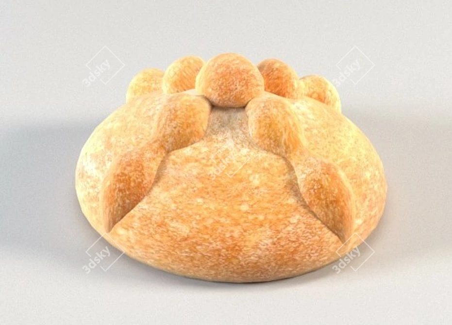 Authentic Pan de Muerto - Traditional Mexican Bread 3D model image 1