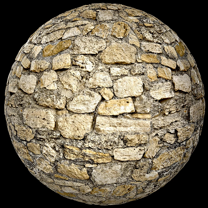 Vintage Metal Stone Wall Texture Kit 3D model image 1