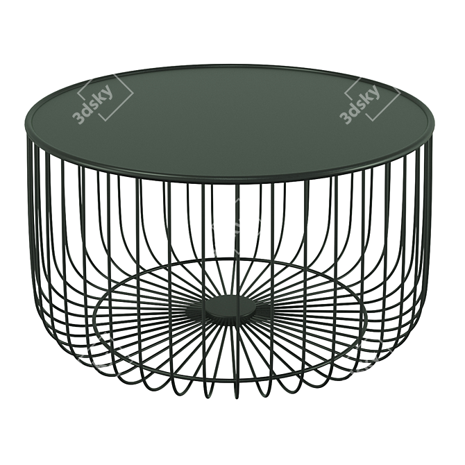 Modern Minimalist Wire Coffee Table 3D model image 1