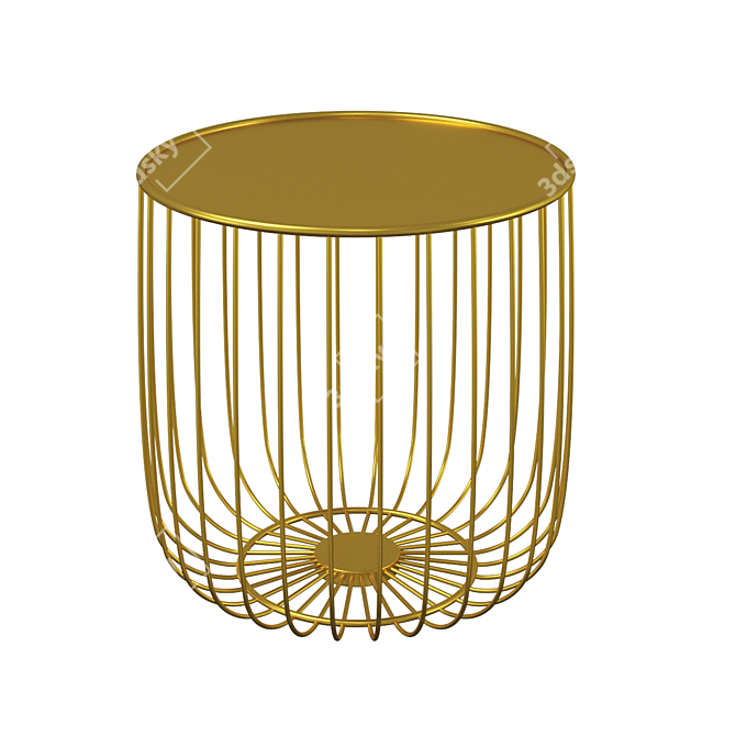 Modern Minimalist Wire Coffee Table 3D model image 2